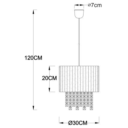 Globo 15099 - Hanglamp aan koord PYRA 1xE27/60W/230V