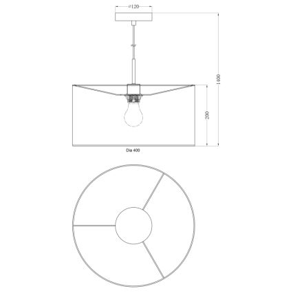 Globo - Hanglamp aan een koord 1xE27/60W/230V