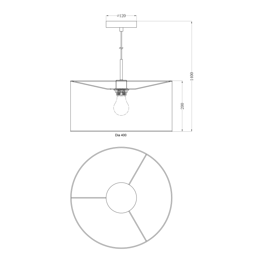 Globo - Hanglamp aan een koord 1xE27/60W/230V