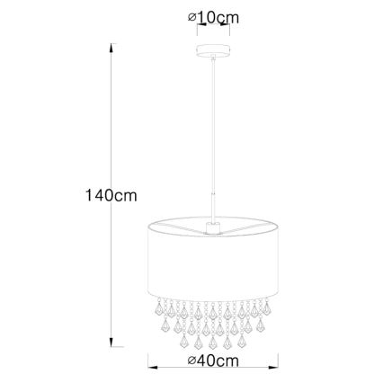 Globo - Suspension filaire 1xE27/60W/230V