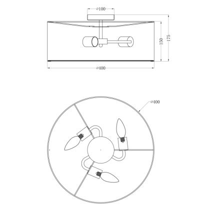 Globo - Plafondlamp 3x E14 / 40W / 230V