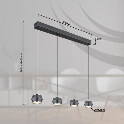 Globo - Suspension filaire 4xLED/6W/230V