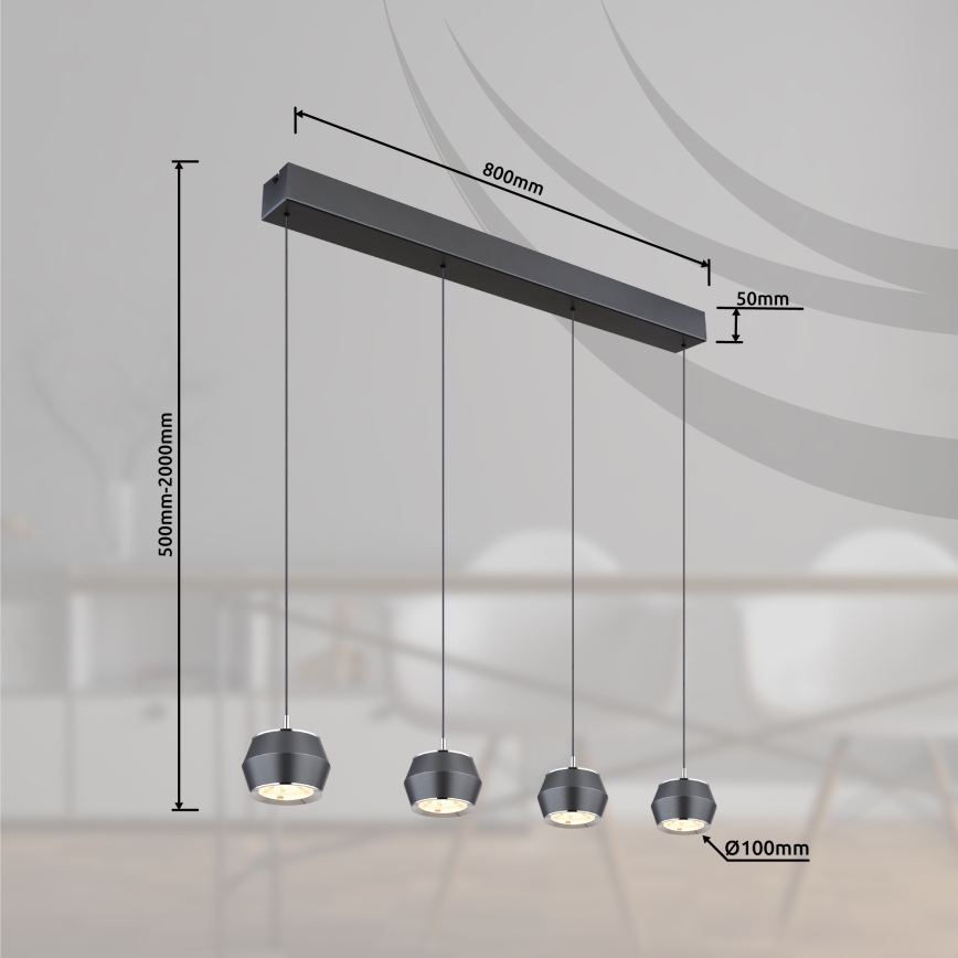 Globo - Suspension filaire 4xLED/6W/230V