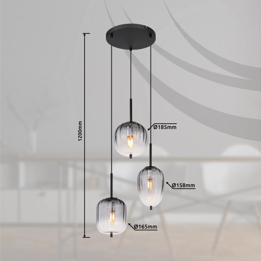 Globo - Suspension filaire 3xE14/40W/230V