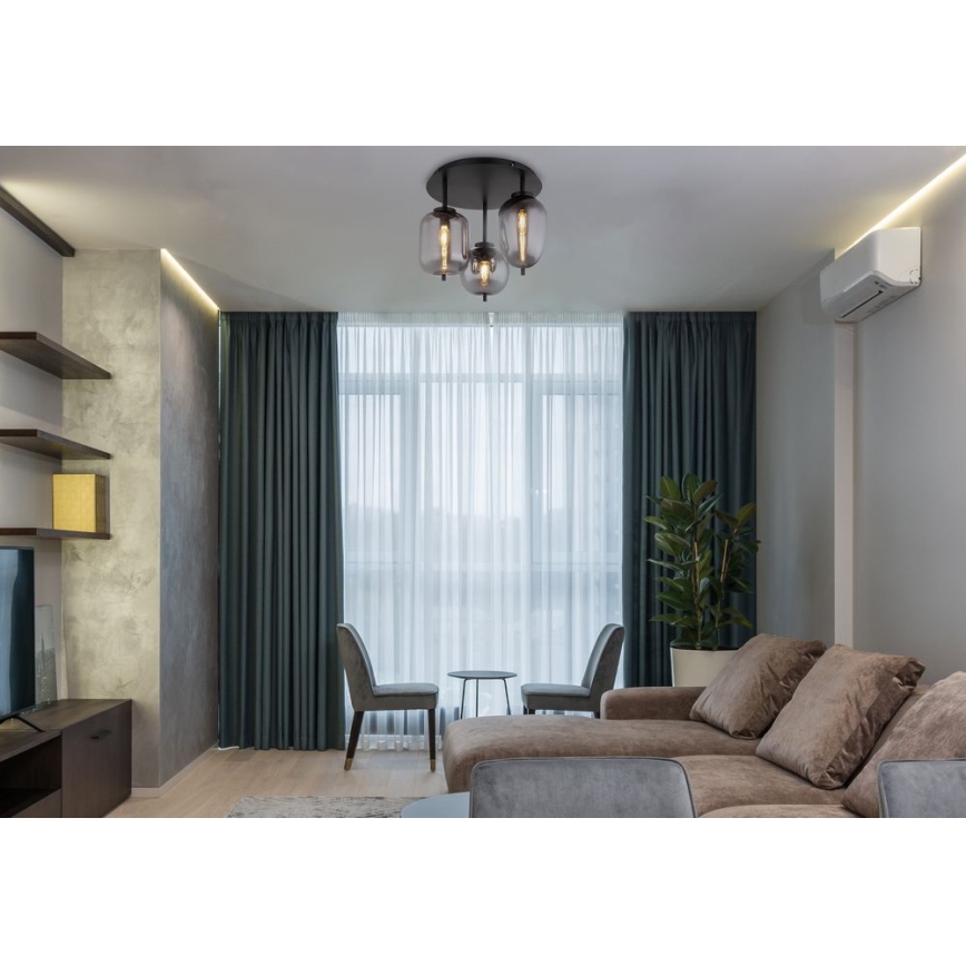 Globo - Opbouwlamp 3xE14/40W/230V zwart