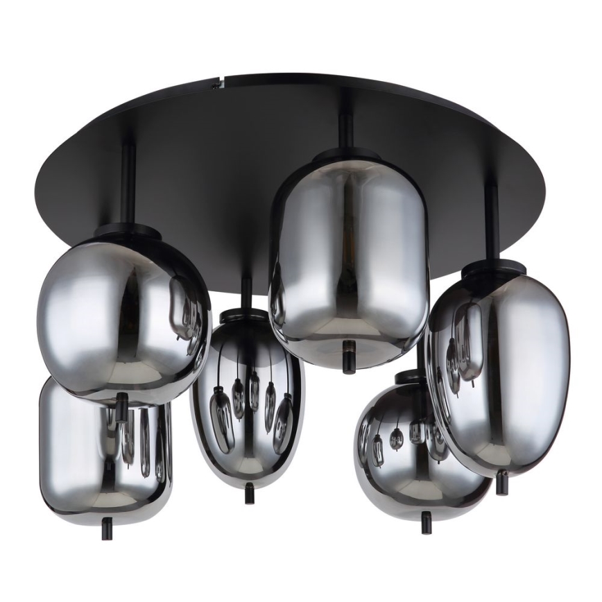 Globo - Plafondlamp 6xE14/40W/230V zwart