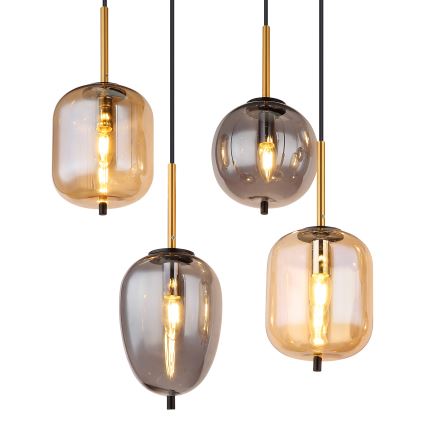 Globo - Hanglamp aan een koord 8xE14/40W/230V messing