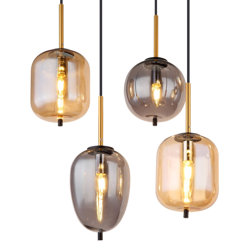 Globo - Hanglamp aan een koord 8xE14/40W/230V messing