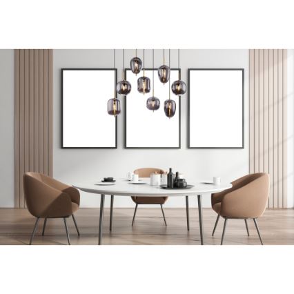 Globo - Hanglamp aan een koord 8xE14/40W/230V gerookt
