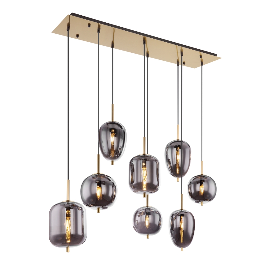 Globo - Suspension filaire 8xE14/40W/230V fumé