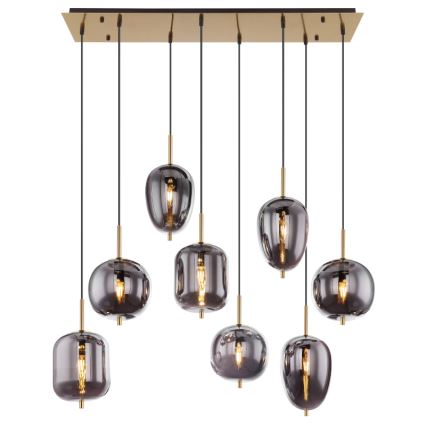 Globo - Suspension filaire 8xE14/40W/230V fumé