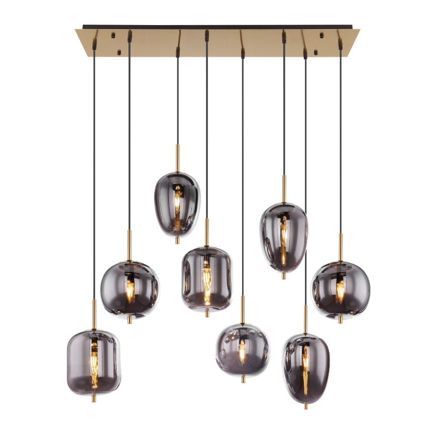 Globo - Suspension filaire 8xE14/40W/230V fumé