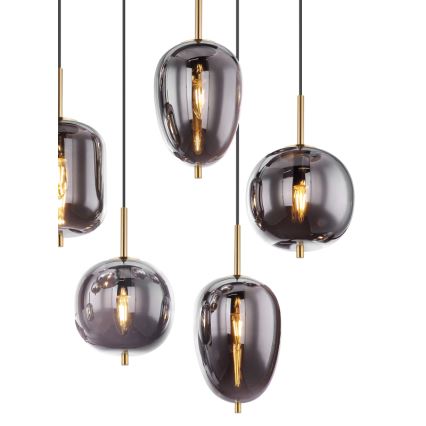 Globo - Suspension filaire 8xE14/40W/230V fumé