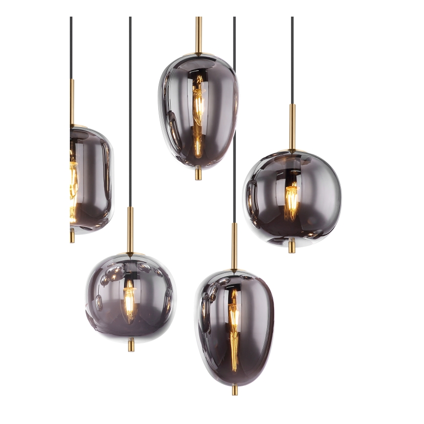 Globo - Suspension filaire 8xE14/40W/230V fumé