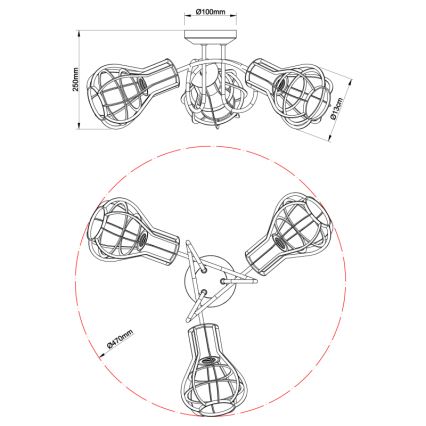 Globo - Inbouwspot 3xE27/40W/230V