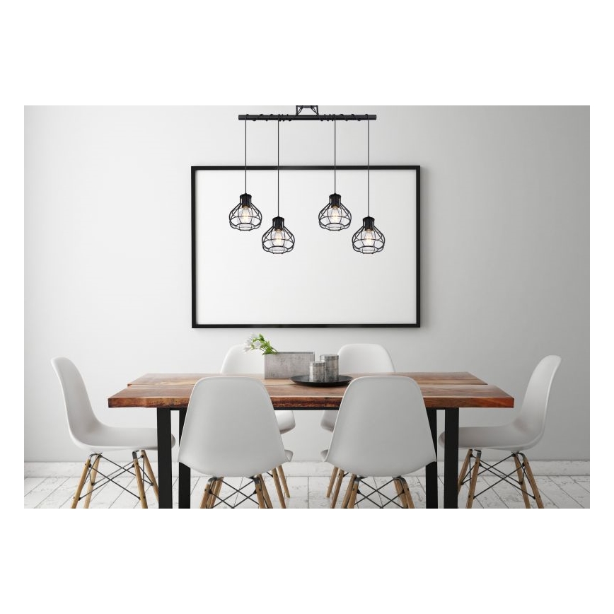 Globo - Suspension filaire 4xE27/60W/230V