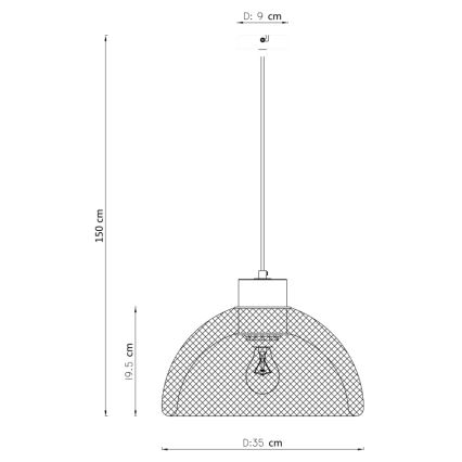 Globo - Hanglamp aan koord 1xE27/60W/230V