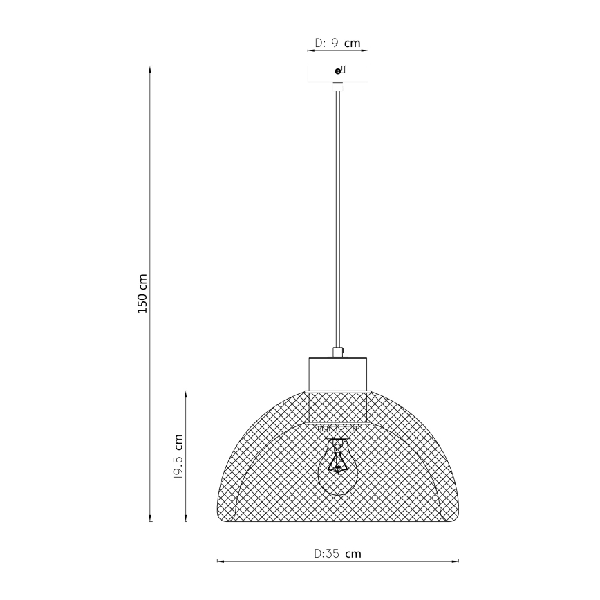 Globo - Hanglamp aan koord 1xE27/60W/230V