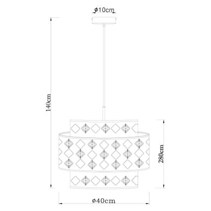 Globo 15448H1 - Hanglamp aan een koord ABBEY 1xE27/60W/230V
