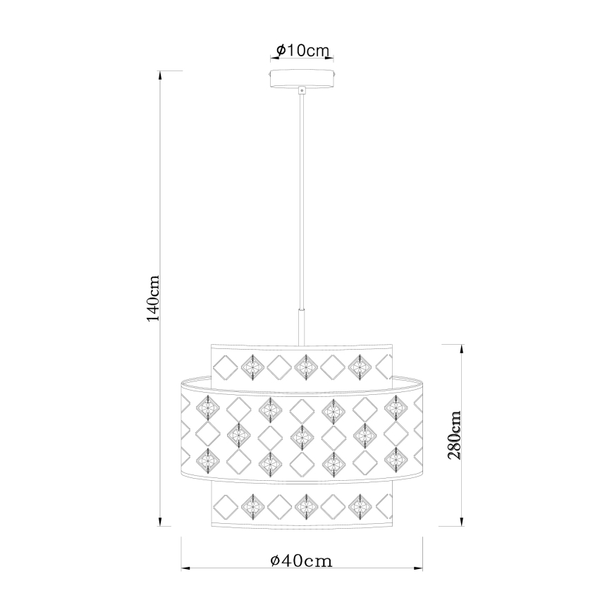 Globo 15448H1 - Hanglamp aan een koord ABBEY 1xE27/60W/230V