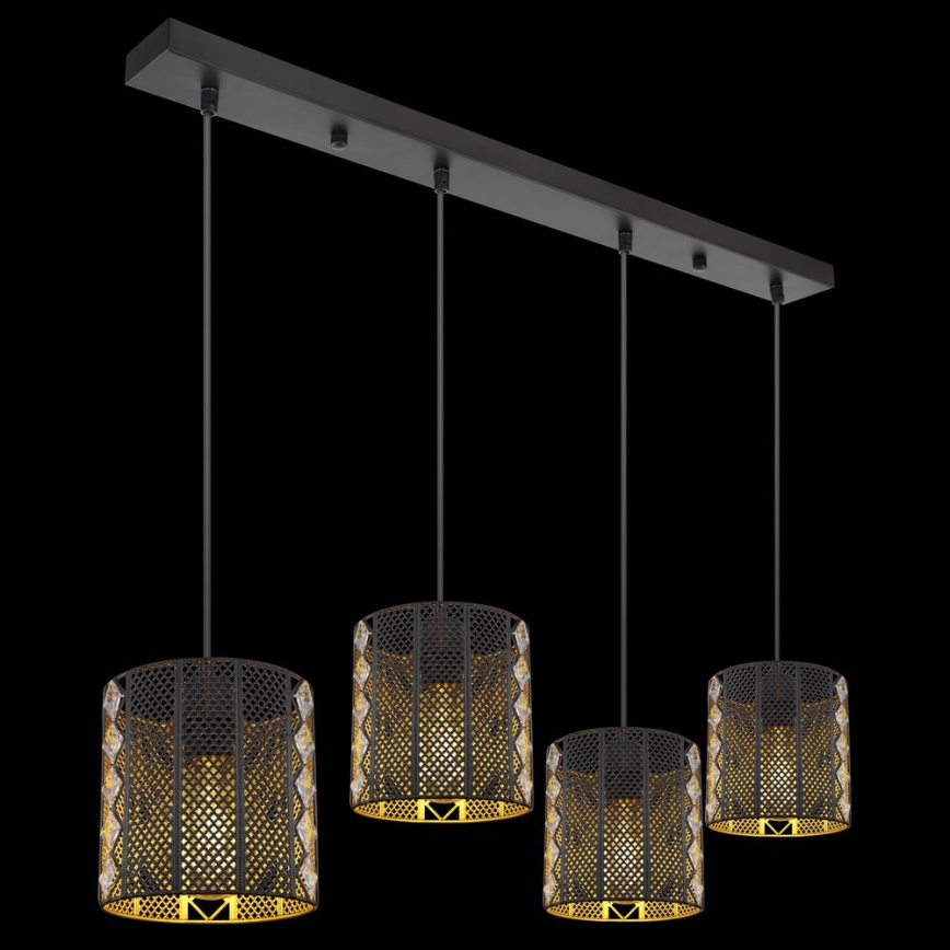 Globo - Hanglamp aan kabel 4xE27/60W/230V goud/zwart
