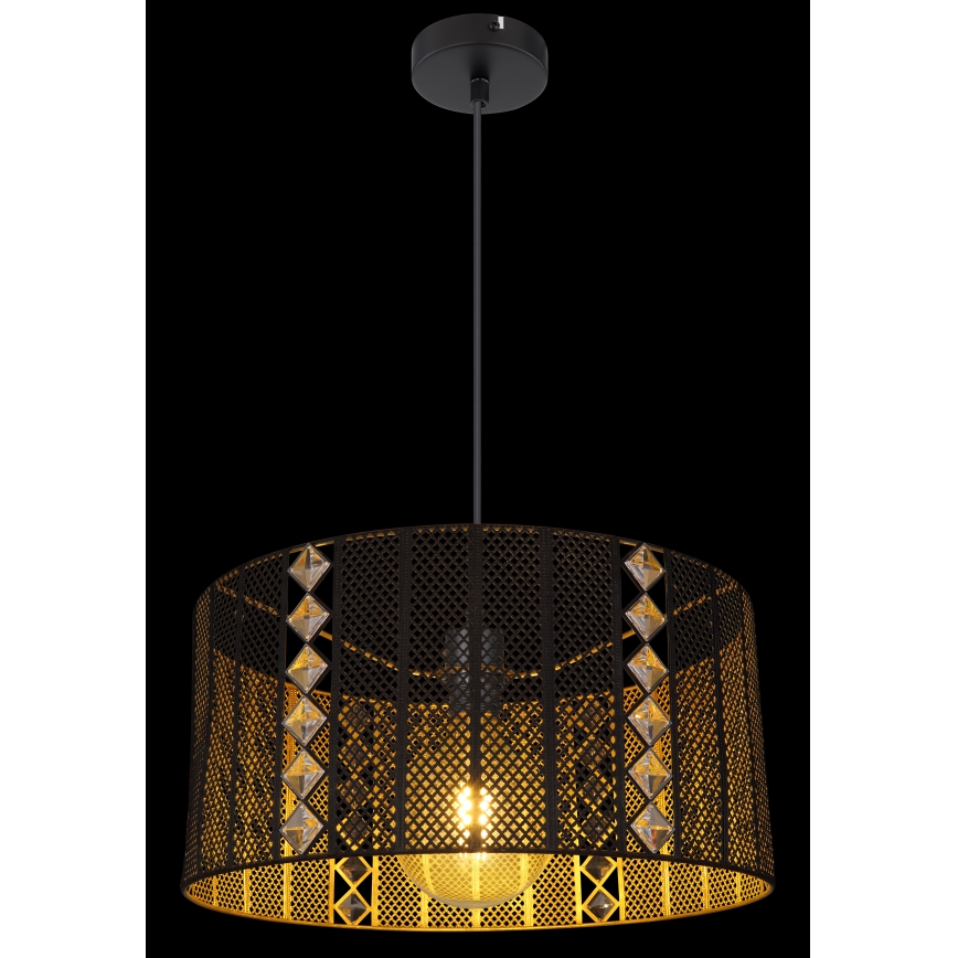 Globo - Hanglamp aan kabel 1xE27/60W/230V goud/zwart