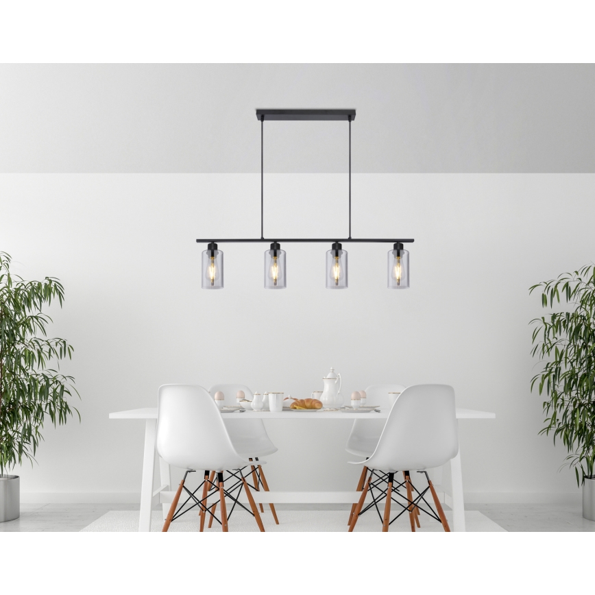 Globo - Hanglamp aan een koord 4xE27/60W/230V zwart
