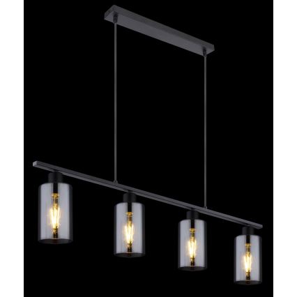Globo - Hanglamp aan een koord 4xE27/60W/230V zwart