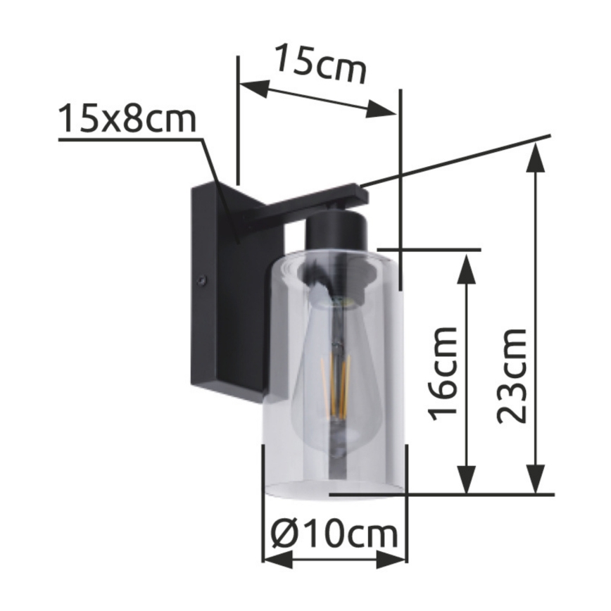 Globo - Wandlamp 1xE27/60W/230V zwart