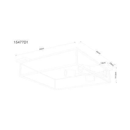 Globo - Plafondlamp 3xE27/60W/230V