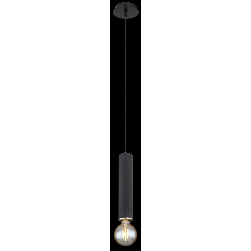 Globo - Hanglamp aan kabel 1xE27/60W/230V zwart hout