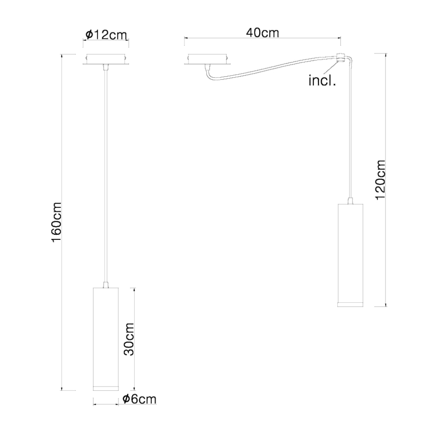 Globo - Hanglamp aan kabel 1xE27/60W/230V zwart hout