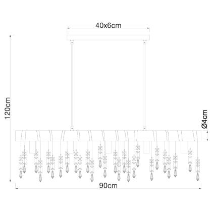 Globo 15532-5H - Suspension sur câble KIRA 5xE14/40W/230V noir/marron