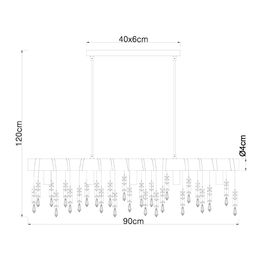 Globo 15532-5H - Suspension sur câble KIRA 5xE14/40W/230V noir/marron
