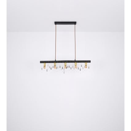 Globo 15532-5HB - Hanglamp KIRA met kabel 5xE14/40W/230V zwart