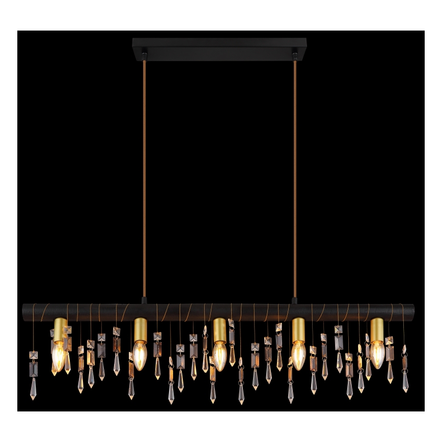 Globo 15532-5HB - Hanglamp KIRA met kabel 5xE14/40W/230V zwart