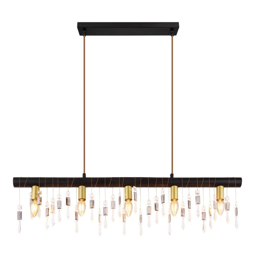 Globo 15532-5HB - Hanglamp KIRA met kabel 5xE14/40W/230V zwart