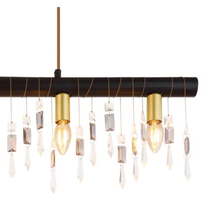 Globo 15532-5HB - Hanglamp KIRA met kabel 5xE14/40W/230V zwart