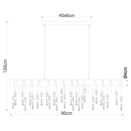 Globo 15532-5HB - Hanglamp KIRA met kabel 5xE14/40W/230V zwart