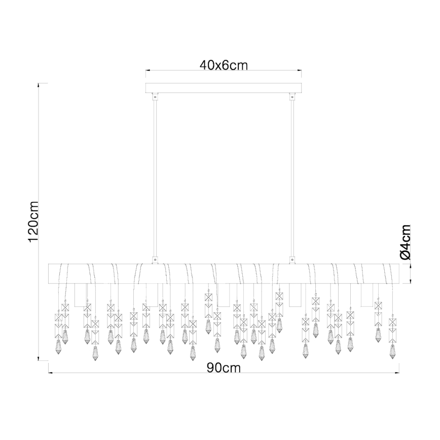 Globo 15532-5HB - Suspension sur câble KIRA 5xE14/40W/230V noir