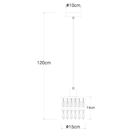 Globo 15533H - Hanglamp aan een koord COMMA 1xE27/40W/230V