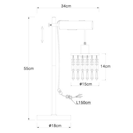 Globo - Lampe de table 1xE27/40W/230V
