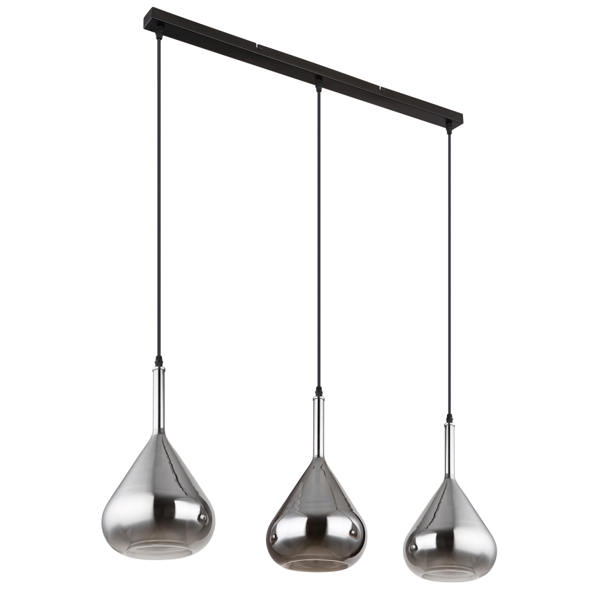 Globo - Suspension filaire 3xE27/60W/230V noir