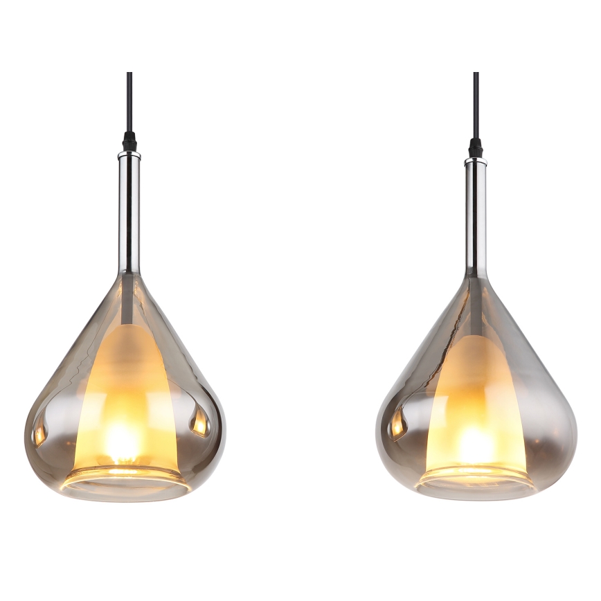 Globo - Suspension filaire 3xE27/60W/230V noir