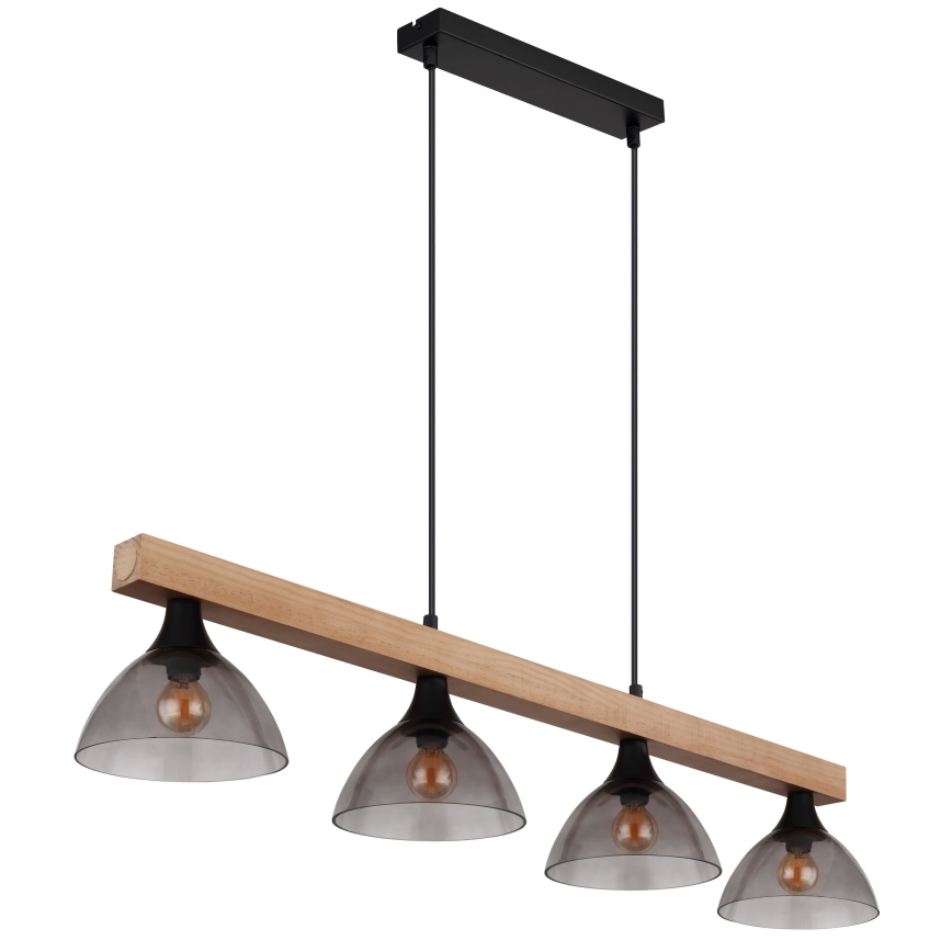 Globo - Hanglamp aan een koord 4xE14/15W/230V grenen