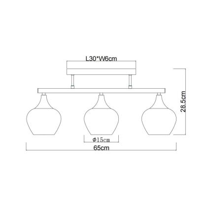Globo - Bevestigde hanglamp 3xE27/40W/230V zwart