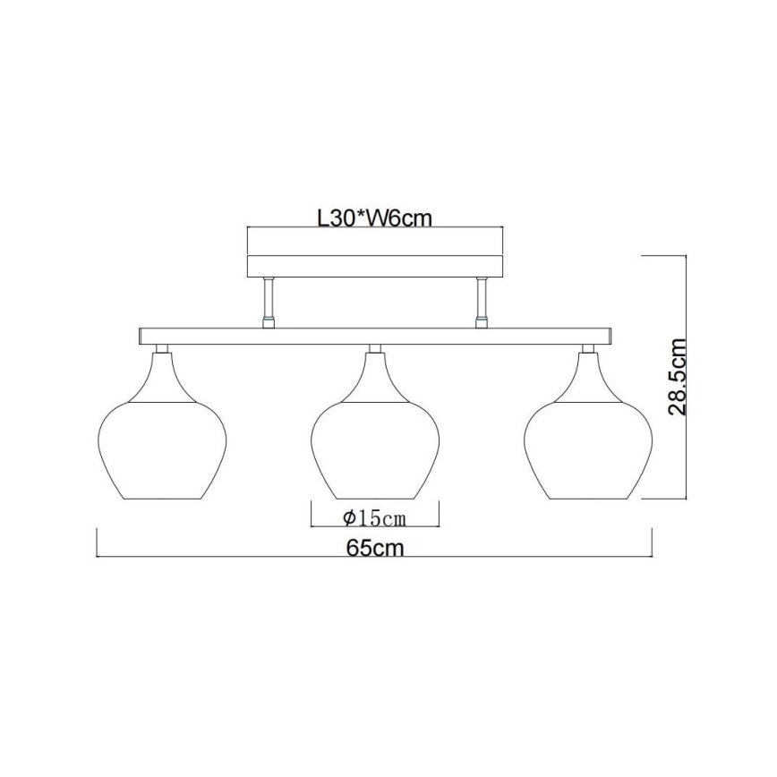Globo - Bevestigde hanglamp 3xE27/40W/230V zwart