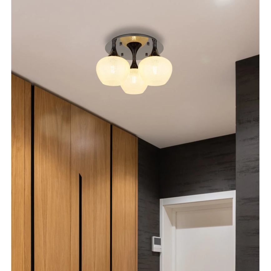 Globo - Bevestigde hanglamp 3xE27/40W/230V antraciet