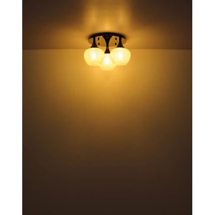 Globo - Bevestigde hanglamp 3xE27/40W/230V antraciet