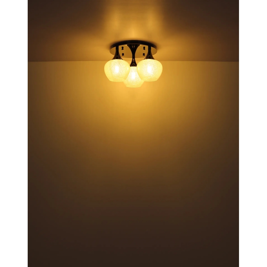 Globo - Bevestigde hanglamp 3xE27/40W/230V antraciet